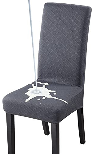 Fuloon Stuhlhussen wasserdichte,Stretch Stuhlbezug Moderne Stuhlüberzug Elastische Abnehmbar Waschbar Spannbezug für Esszimmerstühle Schwingstuhl 6er Set