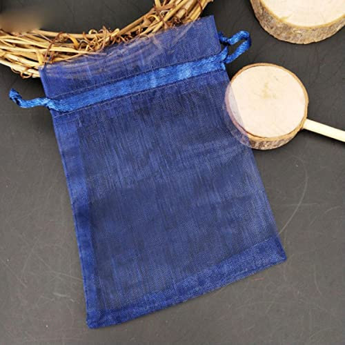 SAMCRY 50 Stück 30 x 40 35 x 50 große Organzabeutel Schmuckverpackung Geschenk Süßigkeiten Hochzeit Party Goodie Verpackung Gefälligkeiten Beutel Drawable Bags-navy,11x16cm-SH315-50,Andere
