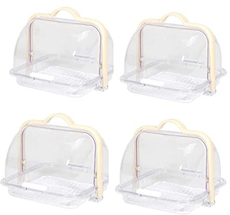 LIOONS parfait Boite à pain Boîte à pain classique porte-pain en plastique transparent avec couvercle à roulettes de grande capacité boîte à pain conteneur de stockage de pain ventilé GRAND STOCKAGE