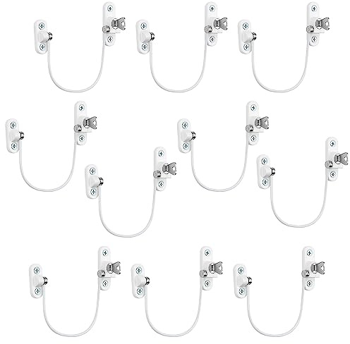 10Pcs Window Restrictor Locks for Kids Window Restrictors UPVC Baby Security Window Locks with Screws Keys for Baby Child Children Safety, Window Locks Door Locks for Home Public School and Commercial