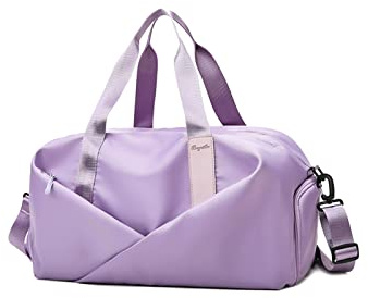 CORIOS Herren Sporttasche Damen Reisetaschen Duffle Bag Groß Weekender Übernachtung Tasche Oxford Kabinenreisetasche Trainingstasche Fitnesstasche Handgepäck Schwimmtasche mit Schuhfach Lila