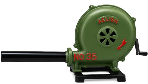 SIMOND STORE Hand Crank Blacksmithing Forge Blower,11 Inch Cast Aluminum Casing, Heavy Duty Manual Forge Blower for Farrier Blacksmith Coal Forge Firepot BBQ Outdoor Cooking Camping