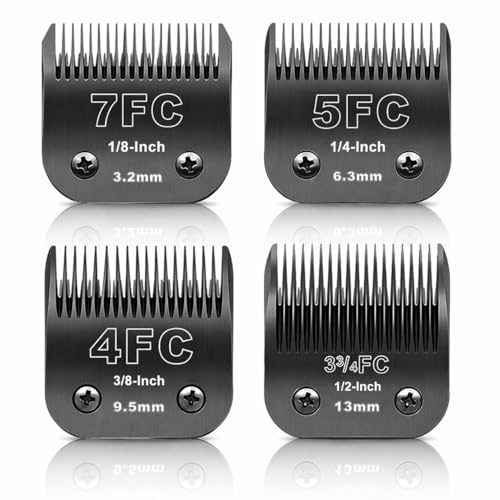 BESTBOMG Ersatzmesser für Hundepflege 7FC+5FC+4FC+3FC, kompatibel mit den Serien Heiniger/Moser Max45/Andis/Oster A5/Wahl KM10 Series Schermaschine für Hunde,Schwarz