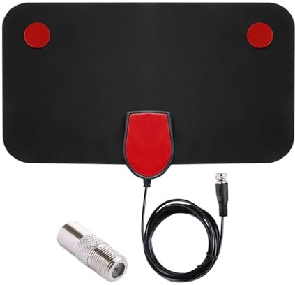 VidFair 1080P High Gain Indoor TV Aerial,20 DBI High Gain,50 Miles Digital TV Aerial Ultra Thin HDTV Mini DVB-T2 Aerial with 12 FT Long Cable