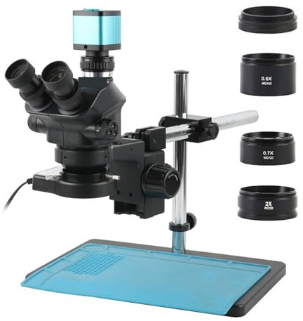 Microscope numérique, Laboratoire Industriel 3.5X-100X Simul Focal Réglable Stéréoscopique Trioculaire Microscope + Caméra Vidéo 12MP 48MP 4K 1080P HDMI USB Type C (Couleur : 48MP 2K 4K HDMI USB, Siz