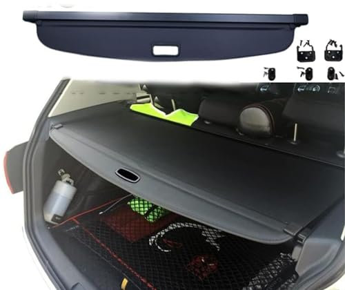 EEASSA Einziehbar Kofferraumabdeckung Laderaumabdeckung Cargo Cover Rollo Kofferraum-Hutablage Abdeckung Ablagen Schutz Sichtschutzschild Auto ZubehöR für VW Golf 6 MK6 2008-2013