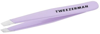 TWEEZERMAN Mini Pinzette (Handgeschliffene, schräge Spitzen, Augenbrauen zupfen, Profi Qualität, rostfreier Edelstahl), Lavendel (Amazon Exklusiv)