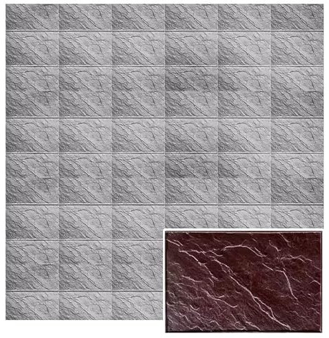 Moldes Hormigon Impreso Estera de Estampado de Hormigón de Piedra, Sellos de Textura Decorativa de Pared Flexible, Molde de Textura de Impresión de Ladrillo Antiguo, Mazo, Formularios de Cemento de Pa
