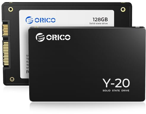 ORICO 128Go 2,5 Pouces SSD Interne SATA III 6Gb/s, 3D NAND Jusqu'à 500Mo/s Vitesse de Lecture, Compatible avec Les Ordinateurs Portables et Les PC de Bureau- Y20