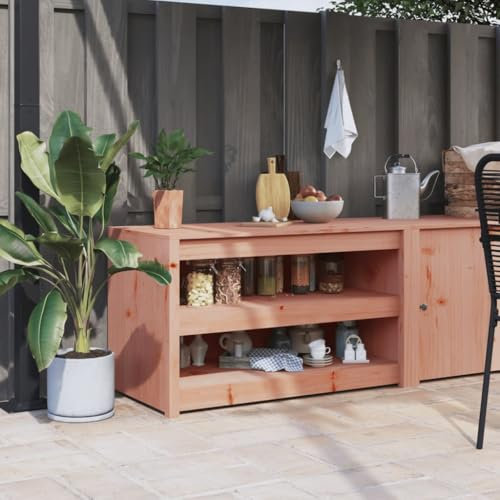 Tidyard Armoire de Cuisine d'extérieur 106x55x64 cm Bois Massif Douglas, Armoire de Rangement de Extérieur avec Compartiment pour Jardin, Terrasse, Balcon Style A