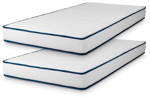 COSMOS 2er-Pack Matratzen 80x190 cm Upsilon Promo Kaltschaummatratze Härtegrad H2 - Öko-Tex Zertifiziert - Latex Blue 7 Zonen Matratze Höhe 15 cm - Made in EU | Kaltschaummatratze - 2er-Pack Härtegrad H2 - Öko-Tex Zertifiziert - Latex Blue 7 Zonen Matratze - Made in EU