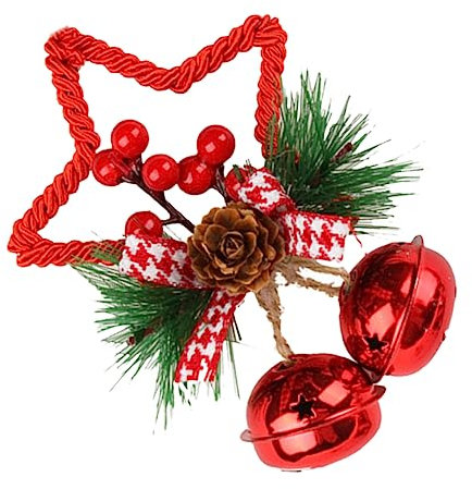 Cabilock 4 Stück Pentagramm-Glocke Weihnachtsschmuck Weihnachtsbaumschmuck Weihnachtsdekorationen Hängende Weihnachtsverzierung Festival Hängender Anhänger Weihnachtsbaum-anhänger Rot Stoff