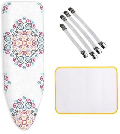 ZJBKX Copriasse da stiro extra large universale, clip e panni antiscottatura, facile da montare, con corda termoretraibile, 150 x 60 cm