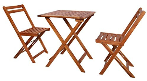 Xichuzi 3-TLG. Bistro-Set Klappbar, Gartenset Tisch Und Stühle, Balkon Möbel Für Kleinen Balkon, Terrassenmöbel, Balkonset, Balkonmöbel, Massivholz Akazie