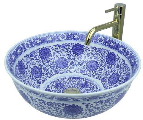 GTM Designs Aufsatzwaschbecken Glanz - Modern Waschbecken ohne Hahnloch - Elegant Aufsatzwaschbecken Oval für Badezimmer und Gäste WC - nur Bad Waschbecken - Modell 5
