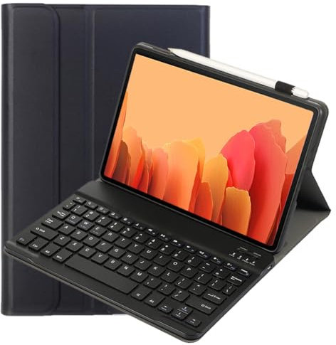 leleyo Coque Clavier pour Samsung Galaxy Tab A7 10.4,Noir | Étui clavier magnétique amovible sans fil stand QWERTY