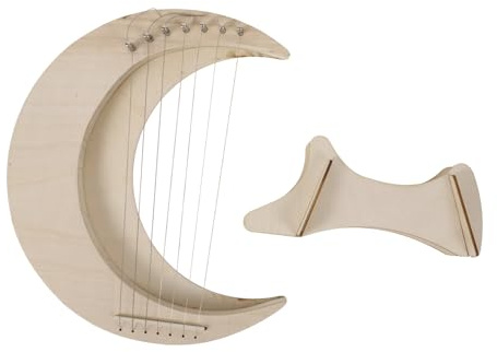Warmhm Harfe Kinder Mondförmige Leierharfe und Metall für Anfänger mit Melodischen Klängen und Tragbarem Design