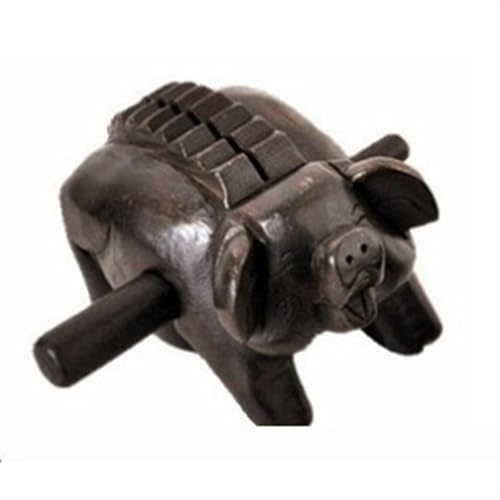 KANLVU Hölzerner Frosch Vielseitig GüIro Instrument Mit Schaber, Latin Percussion Niedlich Schweineform Tone Block Guiro-Musikinstrument Für HeimbüRo Dekoration(S)