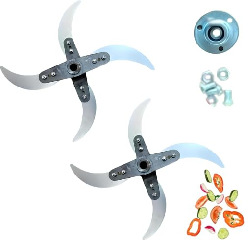 Household Farming Grass Shredder Knife Blades, Adjustable Diameter, Vegetable Shredder Set with 12 Mounting Holes (2)
