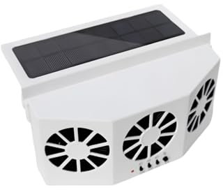 Solar Powered Car Window Exhaust Fan, Vehicle Ventilation 3 Fans for Air Vent Radiator, Energy Cooling, Car Air Purifier & Outlets, Energy Saving (white A, 1pcs)