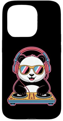 Panda DJ Lunettes Casque Mixage Musique Coque pour iPhone 15 Pro