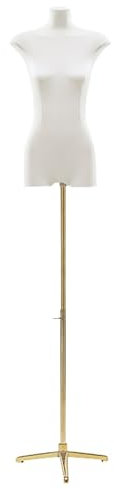 lyxamjrzyp Schneiderpuppe Damen mit Verstellbarem Ständer, Leinen Schneiderbüste für Kleidungsgeschäfte, Präsentation von Hosen und Oberteilen(Gold)