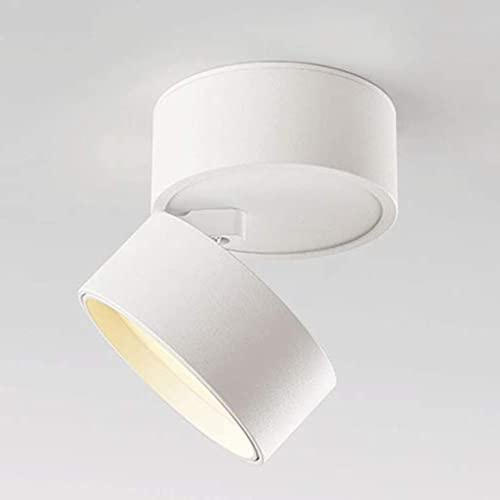 Spotlight a LED, Parete del soffitto a LED, Angolo Regolabile a Parete Rotonda Lampada a Fondo per la Camera da Letto, Soggiorno, Cucina (7W-6000K)