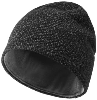 Zylioo L/XL Reflektierend Beanie Mütze Strickmütze Großen Kopf, Fleece Winter Warme Wintermütze Beanie Hats Skull Cap