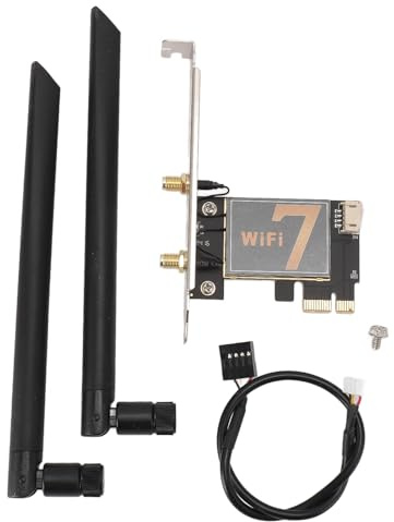 BE200NGW PCI EX1 Tarjeta WiFi Ultra Fast 8774Mbps WiFi 7 Bluetooth 5.4 Adaptador de Red inalámbrico con Antena de 8dB para Desktop PC Linux Chrome OS (Sin Base de Antena)