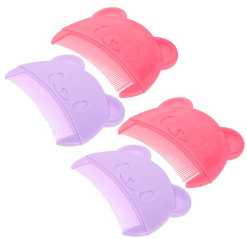 Beaupretty 4pcs Bear Shaped Comb of Plastic Hair Comb for Boy Girl Newborn Cradle Cap Scalp Massage Brush for Bath and Home Use