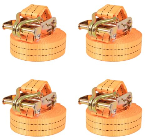 SKM Correas de sujeción de trinquete 4 uds 1 T 6mx38mm Naranja,Bricolaje,Accesorios de Bricolaje,Cadenas, Alambre y Cuerda,Correas de Amarre,Naranja,3.85 kg,142660