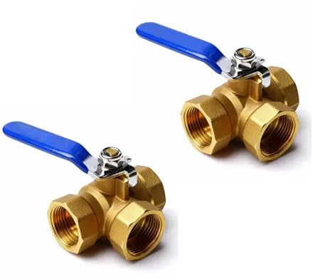 3 Wege Kugelhahn,2 Stück 3/4 Zoll 3-Wege-Kugelhahn,3-Wege-Messing-Kugelhahn,Dreiwege-Kugelhahn Für Wasser,L/T Bohrungsventil Für Wasser,Öl,Gas,Reparatur Und Vielseitigkeit,25MM(T Typ)