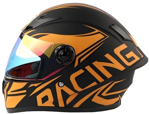 Casco Integral De Moto para Niños Y Niñas De 3 A 12 Años, Homologado Según La Norma ECE 22.06, Casco De Motocross para Niños con Visera Solar D,XL/(53~54cm)