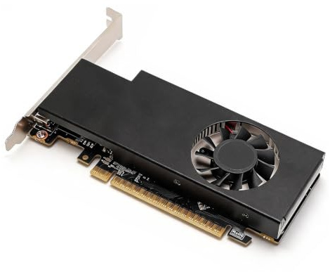EIMSOAH Scheda grafica da gioco 1050 Ti, 4 GB GDDR5 a 128 bit, orologio GPU 1291 MHz, interfaccia PCI Express 3.0 x16 con ventola di raffreddamento, per PC da gioco, uscita DVI multimediale HD