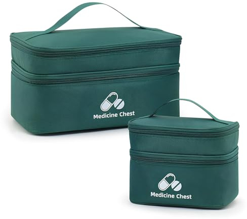 2 sacchetti di primo soccorso vuoto, set di primo soccorso (verde, stratificazione)