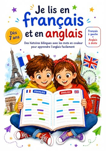 Je lis en français et en anglais: Des histoires bilingues avec les mots en couleur pour apprendre l'anglais facilement - Enfants dès 7 ans