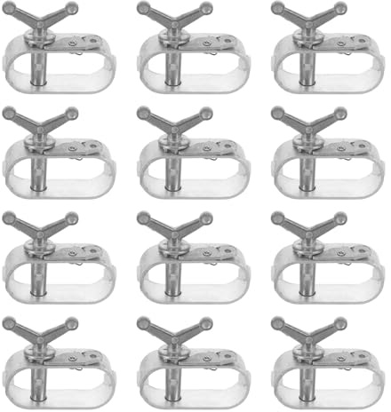 Toyvian 12 Piezas 12 Tensores de Alambre de Acero para Estructura de Invernadero, Herramienta para Ajustar Cables Metálicos, Tensor Resistente para Vallas Agrícolas y Huertos, Color Gris