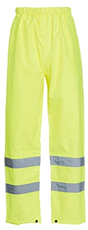Blackrock Yellow Hi Vis Waterproof Overtrousers, Reflective High Viz Visibility Safety Work Trousers Men's & Women's, Rain Waterproof Pants, Workwear Overalls, Fully EN Certified - Size Large