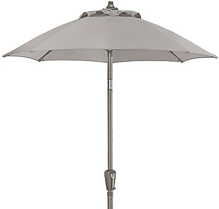 Dehner Vido Ombrellone Ø 150 cm, altezza 223 cm, in alluminio e poliestere, grigio talpa