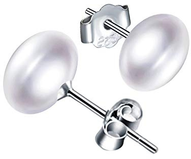 Yumilok-Pendientes de Perlas Blancas, en Plata 925, Arete para Mujer Niña, Regalo de Cumpleaños de Navidad