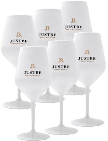 just be Trinkkelch aus bruchsicherem Acrylglas | Sekt-Gläser Premium Weiß (6 Stück (1er Pack))