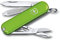 Victorinox Classic SD Mini Swiss Army Knife, Camping Pocket Knives, 7 Functions, Blade, Keyring, Green