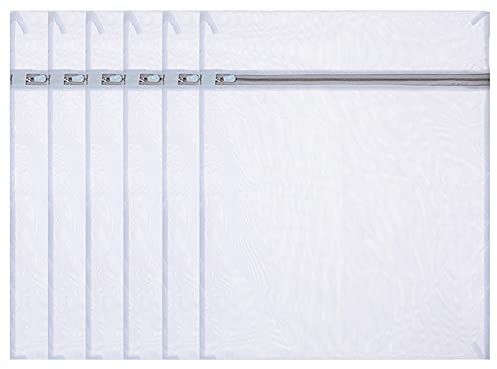 6 bolsas de lavandería de malla, red de lavado fuerte con cremallera, bolsas de malla reutilizables y duraderas para suéter, vestir, blusa de ropa, ropa sucia, organizador de viaje, 40 x 50 cm