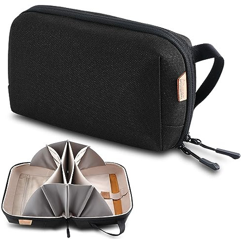 SIMTOP Kabeltasche Organizer Tasche für SD Karten Laptop Storage Cable Bag Zubehörtasche für Reise Arbeit Schwarz