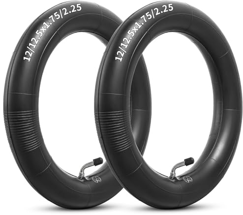 12/12.5x1.75x2.25 Verdickung 40% Schlauch, 12 1/2x2 1/4 Fahrradschlauch mit CR202 Winkelventil, 12 Zoll Schlauch Kompatibel mit Meisten 12x1.75/2.125 12x2.25 12.5x1.75/2.25 Kinderfahrrad