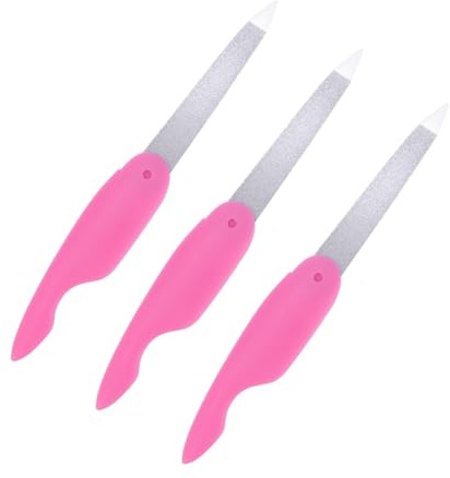 Mipcase Lima Per Unghie Lucidante Design Pieghevole 3 Pezzi in Acciaio Inox Per Unghie Lisce E Lucide