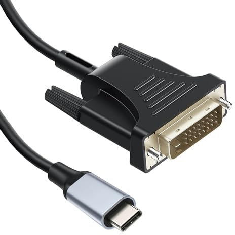 USB-C to DVI Cable - 4K@30Hz Thunderbolt to DVI Cable,USB Type-C Female, Support 2017-2020 MacBook Pro, Surface Book 2, Dell XPS 13, Galaxy S10 (1.8M)