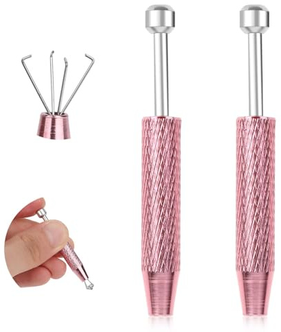 Pack of 2 Piercing Pliers Jewellery Tweezers with 4 Claws Jewellery Pick Up Tool Non-Slip Jewellery Pick-up Tool for Gemstone Pick-up Piercing Ball