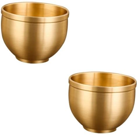 Amosfun 2 Pz bicchiere da cocktail bicchiere di vino delicata coppa per spiriti pirottini bicchieri d'epoca piatti da portata calice di spumante tazza contenitore del vino ottone Golden