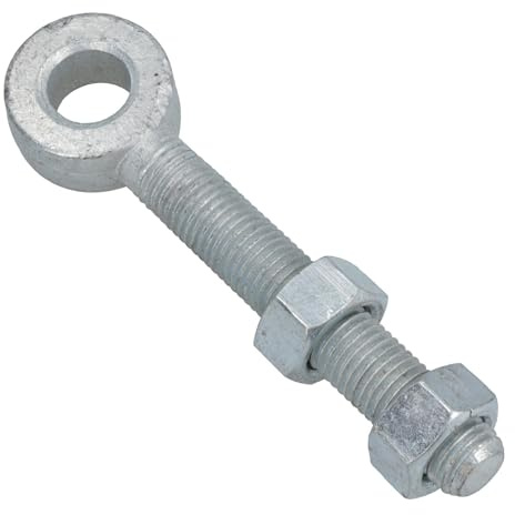 Bisagra de perno largo para puerta oscilante + tuercas ajustables galvanizadas 12 x 150 mm, 1 unidad